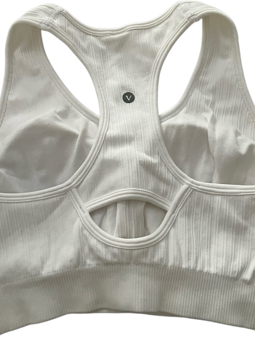Velocity Cream Ribbed Racerback Sports Bra - Picture 2 of 5